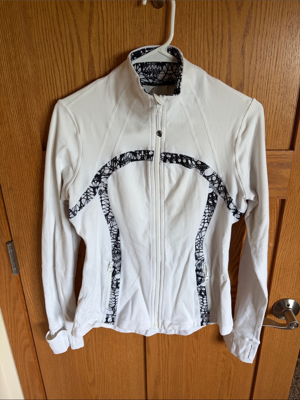 Lululemon Define Jacket - Size 10 - White/White Black Glacier Lace